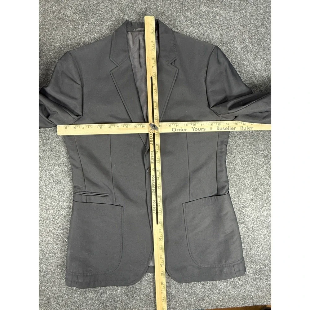 Theory Blazer Mens 40 Black Two Button Elbow Patches Polyamide Cotton Blend